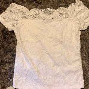 Off shoulder lace top